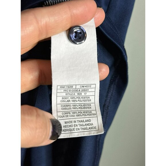 Rice University Adidas Men's Large Blue Collared Blue White Polo SS - Picture 7 of 9